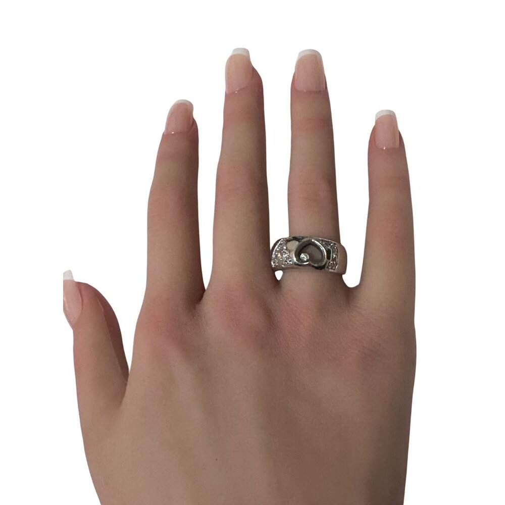 925 Sterling Silver Ring LOVE Heart Cubic Zirconia Size 6 - Picture 7 of 7